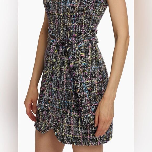 Cinq à Sept Rochelle Belted Tweed Minidress size 0 - Picture 4 of 15